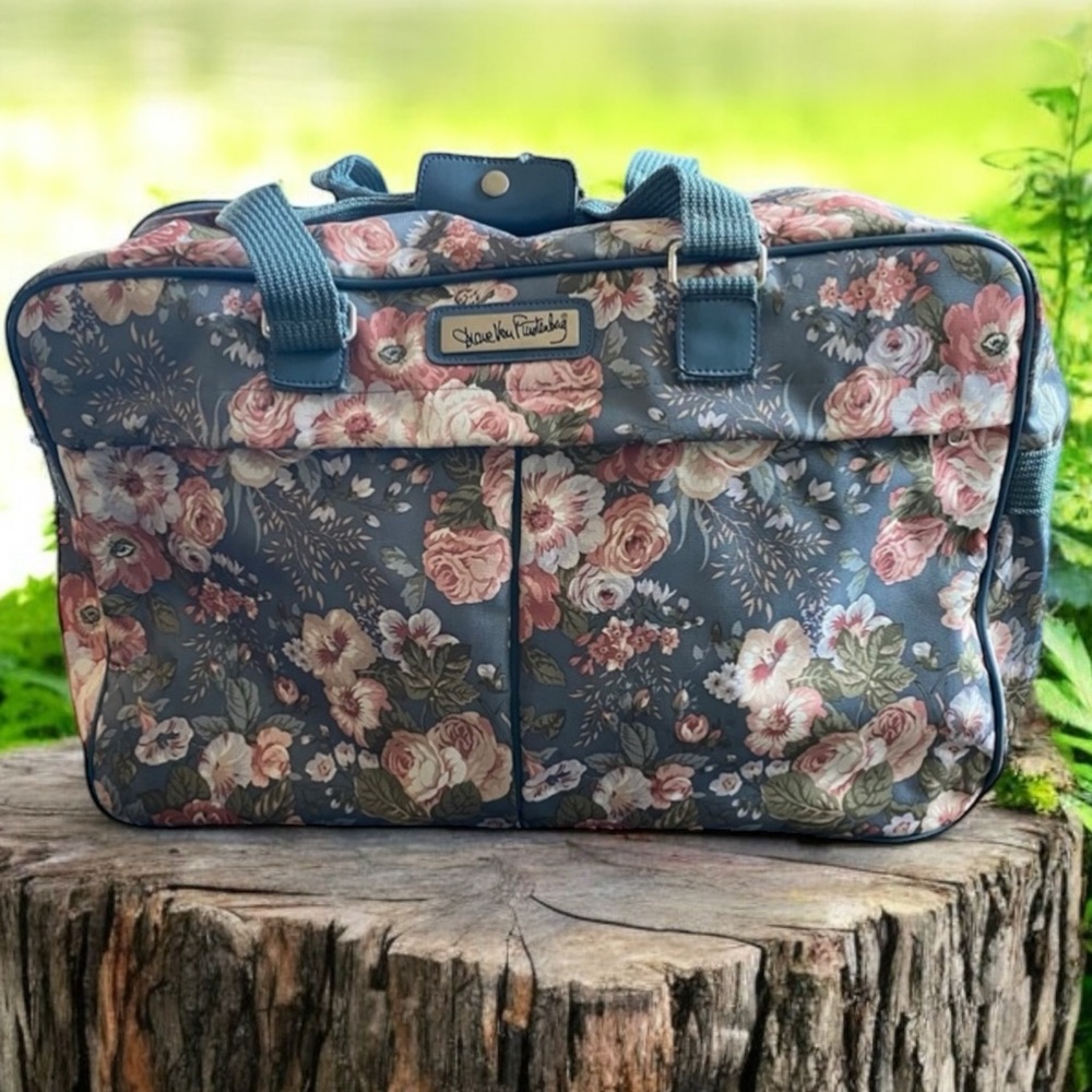 Diane Von Furstenburg vintage shabby chic large top handle travel bag suitcase